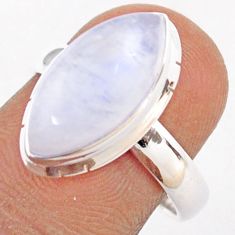 8.26cts solitaire natural rainbow moonstone 925 silver ring size 7 t80303