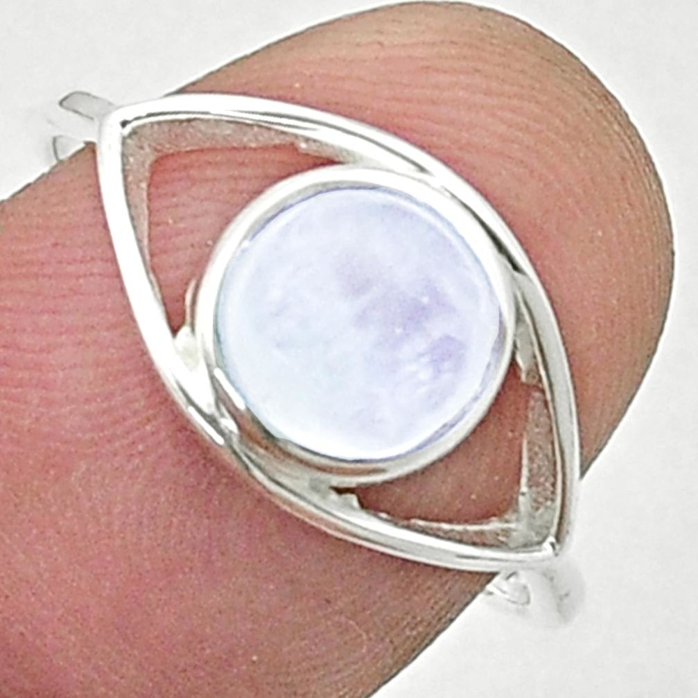 2.43cts solitaire natural rainbow moonstone 925 silver ring size 8 u36922