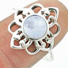 2.35cts solitaire natural rainbow moonstone 925 silver ring size 9 u37100