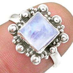 2.42cts solitaire natural rainbow moonstone 925 silver ring size 6.5 u13129