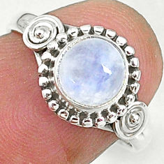 2.61cts solitaire natural rainbow moonstone round 925 silver ring size 7 t9156