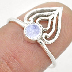 0.51cts solitaire natural rainbow moonstone round 925 silver ring size 7 u55552