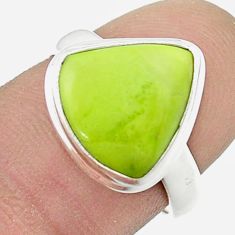 5.51cts solitaire natural rare gaspeite 925 silver ring jewelry size 7.5 u45384