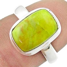5.28cts solitaire natural rare gaspeite 925 sterling silver ring size 7 u45371