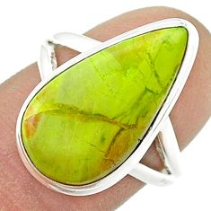 8.28cts solitaire natural rare gaspeite 925 sterling silver ring size 8 u45369