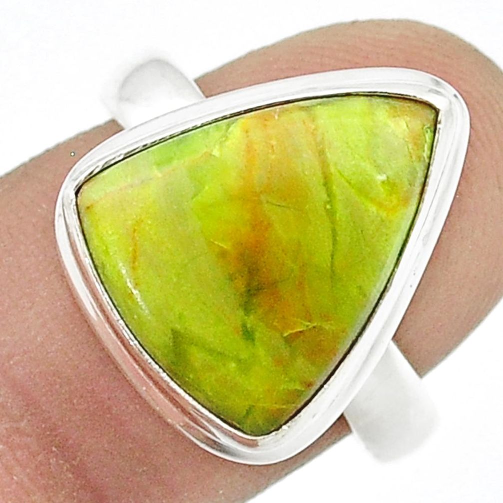 8.38cts solitaire natural rare gaspeite 925 sterling silver ring size 9 u45361