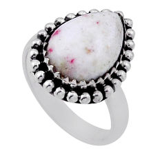 6.74cts solitaire natural red cinnabar spanish 925 silver ring size 6.5 n46562