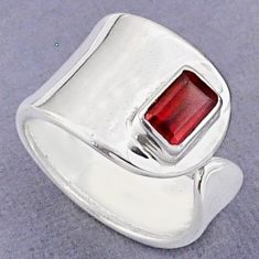 0.91cts solitaire natural red garnet 925 silver adjustable ring size 6 u3521