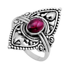 1.42cts solitaire natural red garnet 925 sterling silver ring size 6.5 n50847