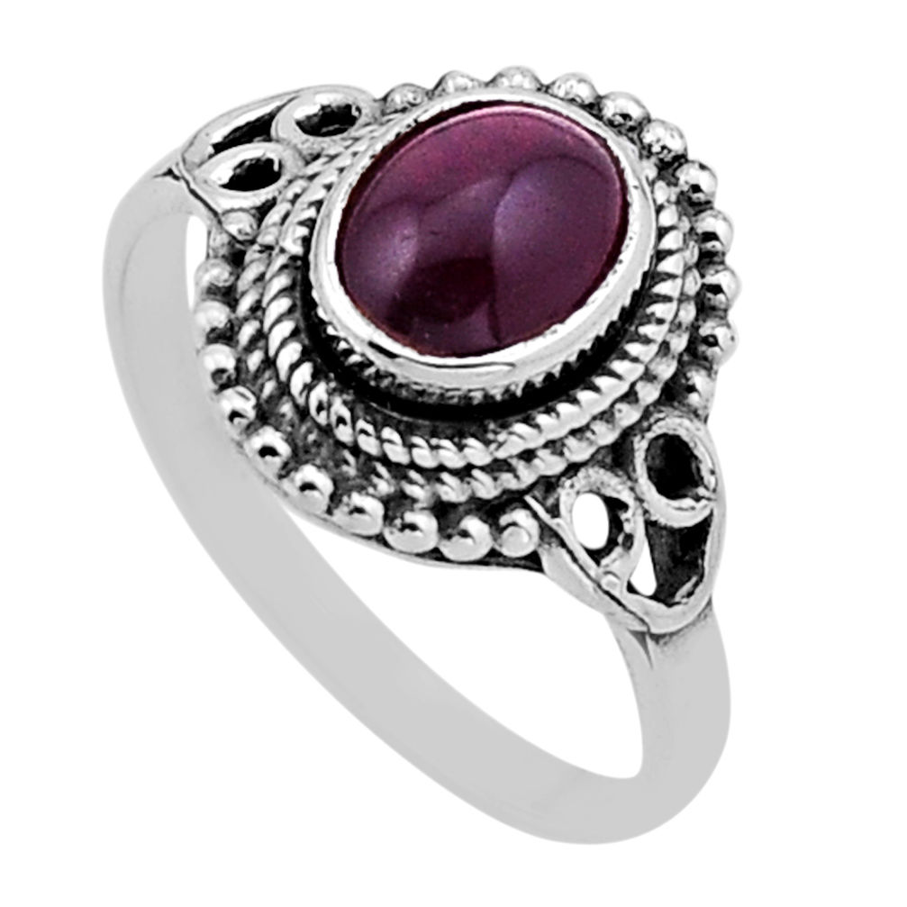 2.01cts solitaire natural red garnet 925 sterling silver ring size 6.5 n54987