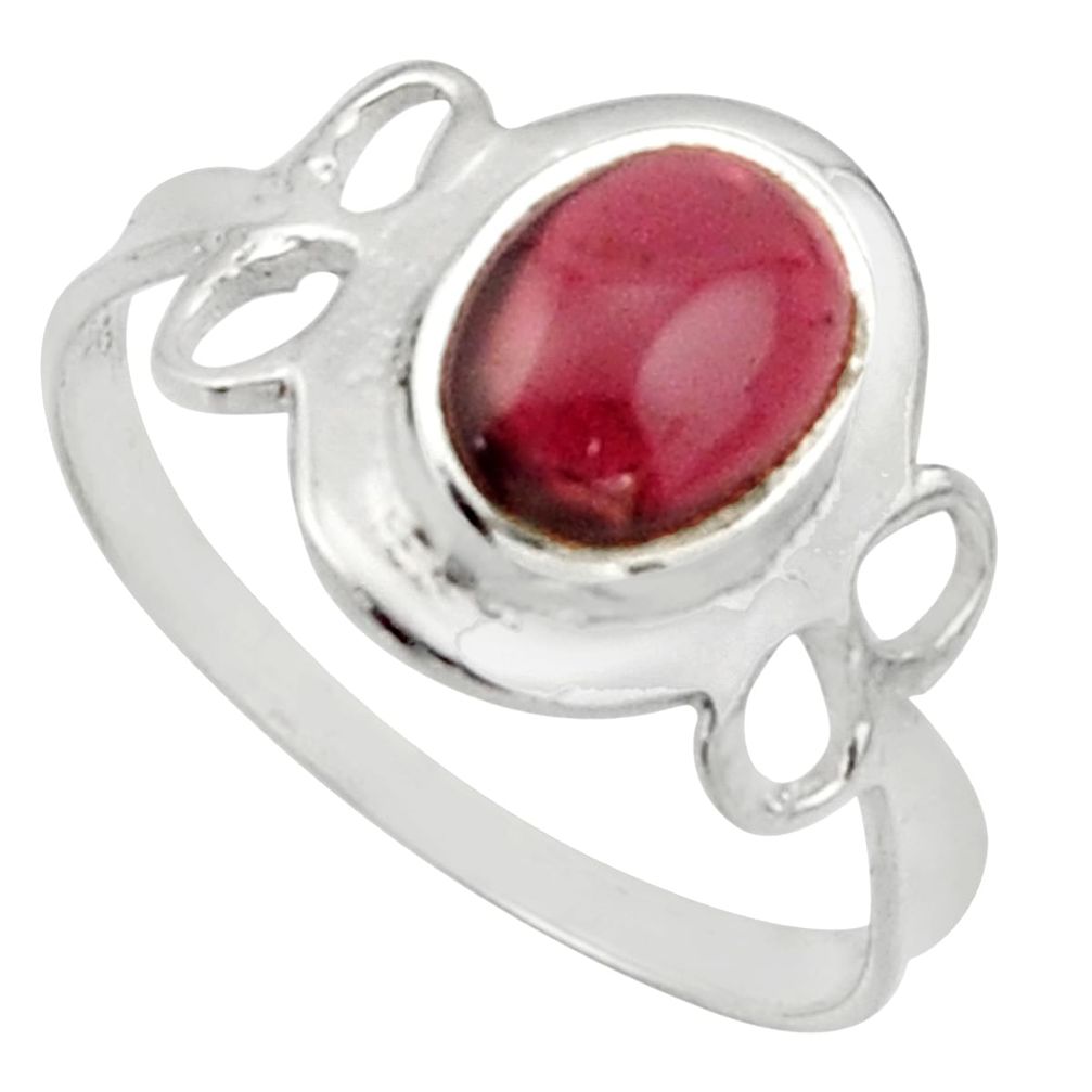 2.60cts solitaire natural red garnet 925 sterling silver ring size 6 r40506