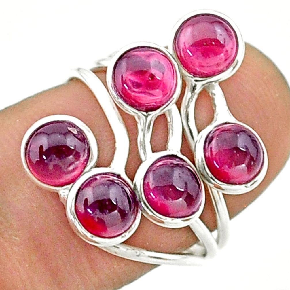 5.54cts solitaire natural red garnet 925 sterling silver ring size 6 t19185
