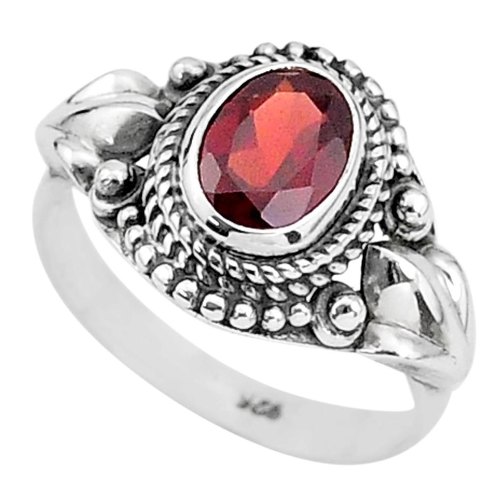 2.08cts solitaire natural red garnet 925 sterling silver ring size 6 t3999