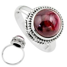 5.53cts solitaire natural red garnet 925 sterling silver ring size 7 t30536