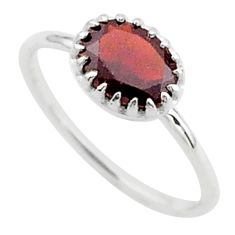 2.14cts solitaire natural red garnet 925 sterling silver ring size 7 t40921