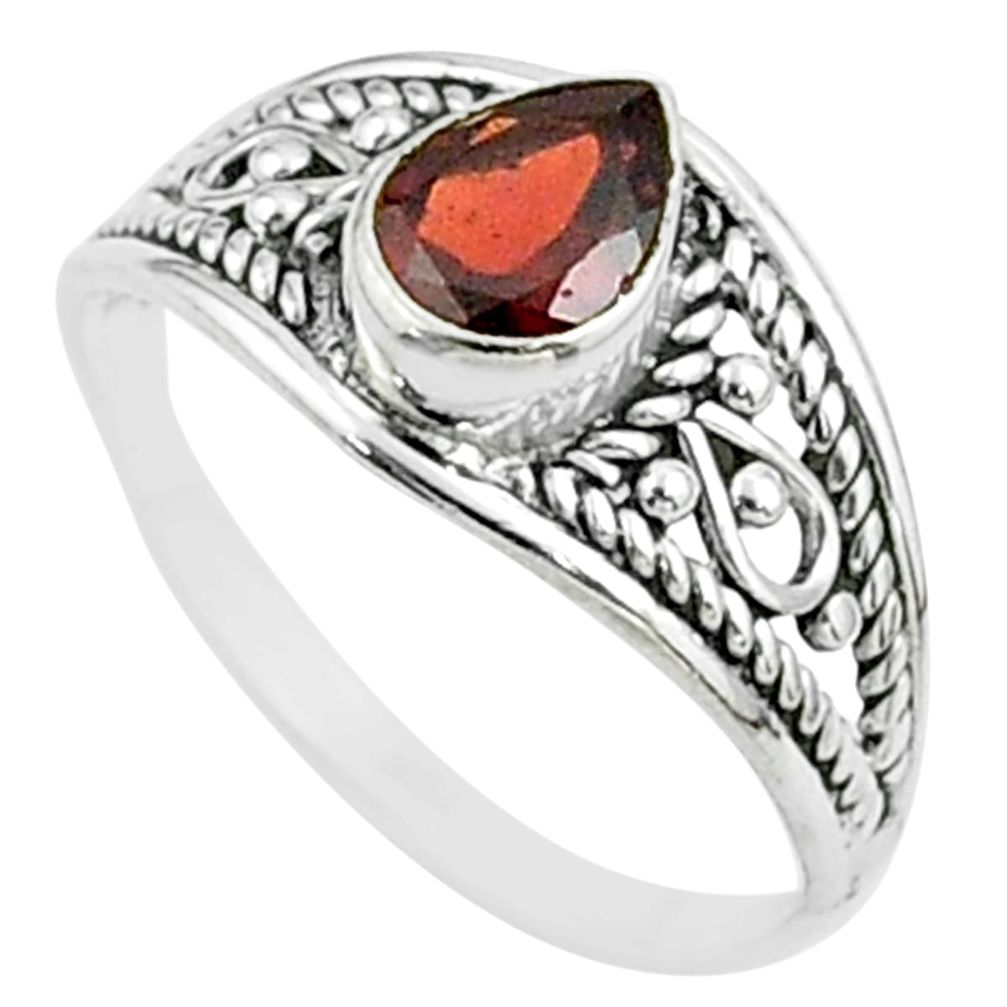 1.74cts solitaire natural red garnet 925 sterling silver ring size 7 t51926