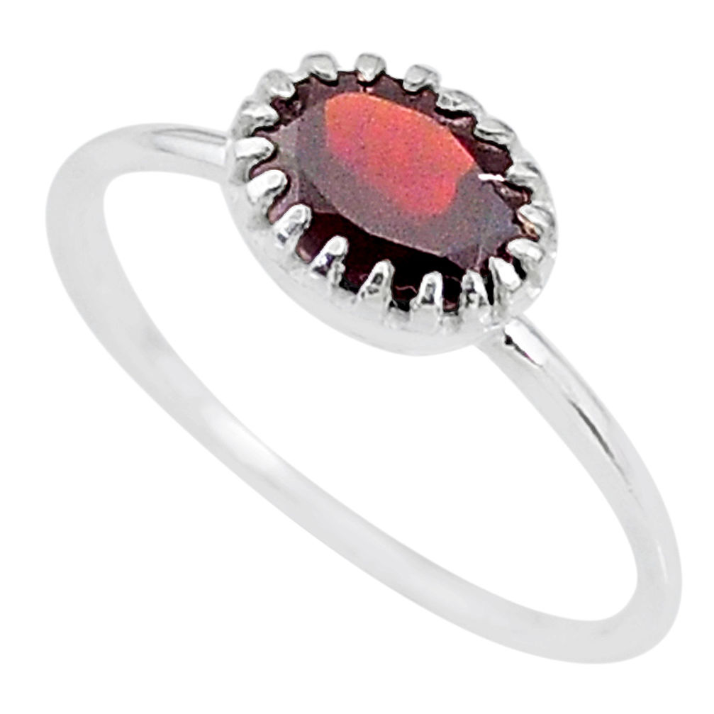 1.98cts solitaire natural red garnet 925 sterling silver ring size 7 t8983