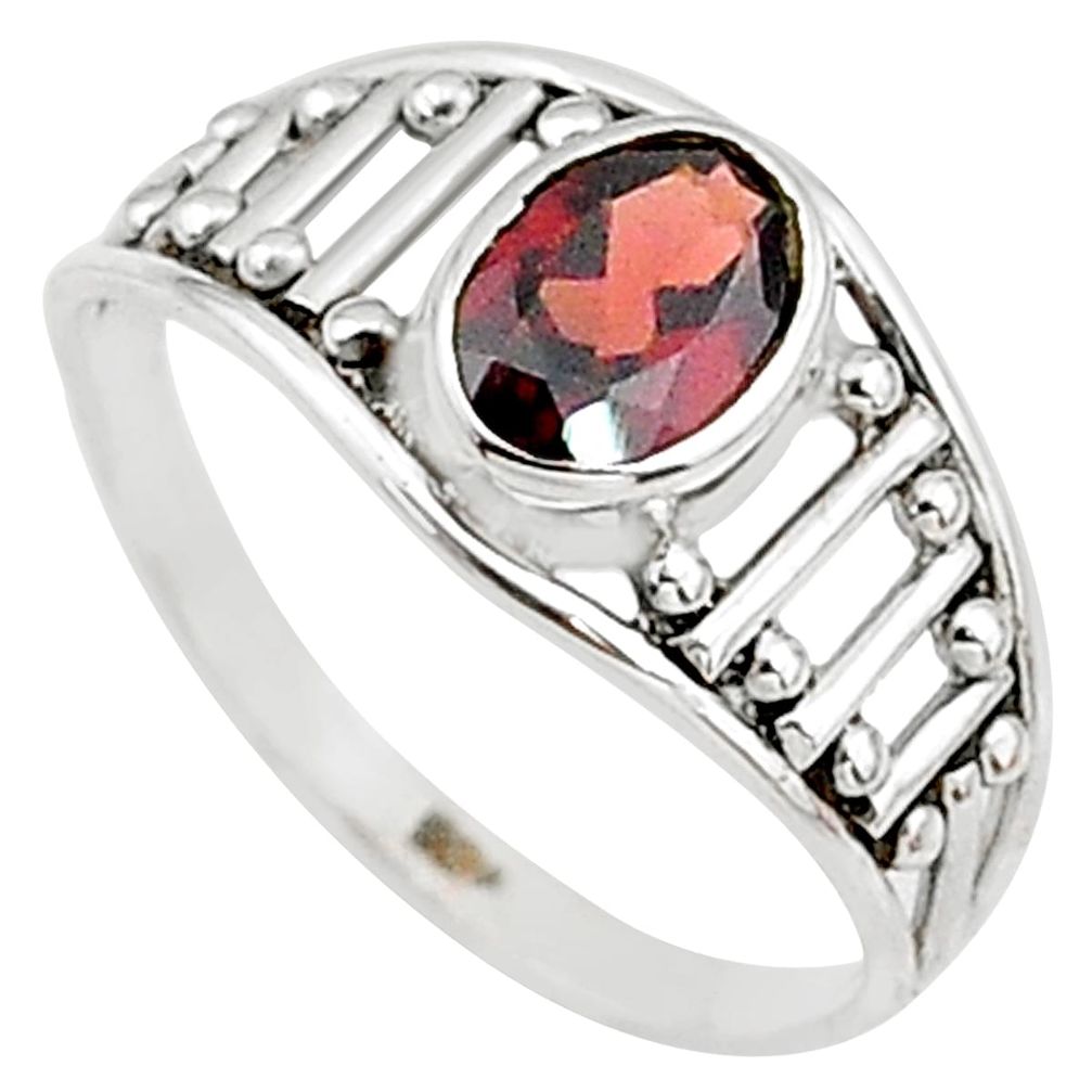 1.45cts natural cut garnet 925 silver graduation handmade ring size 7 t9426