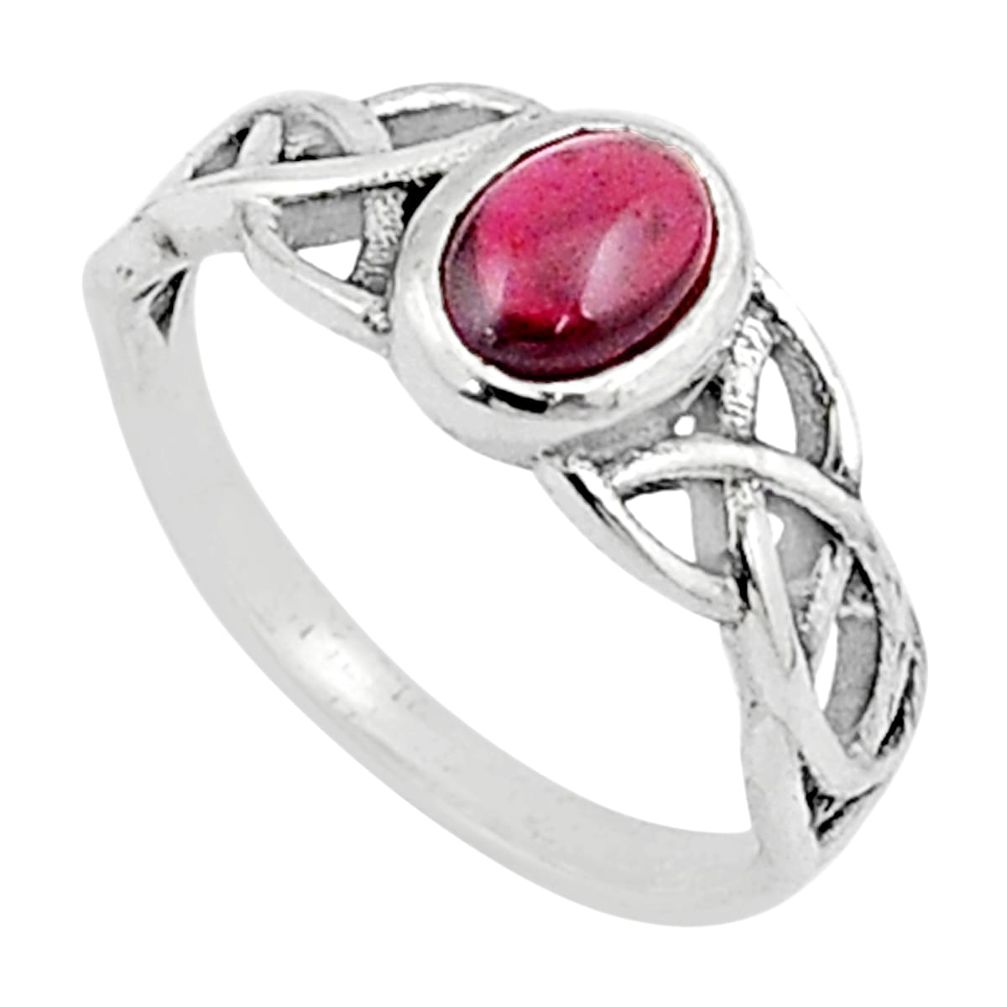1.51cts solitaire natural red garnet 925 sterling silver ring size 7 u23871