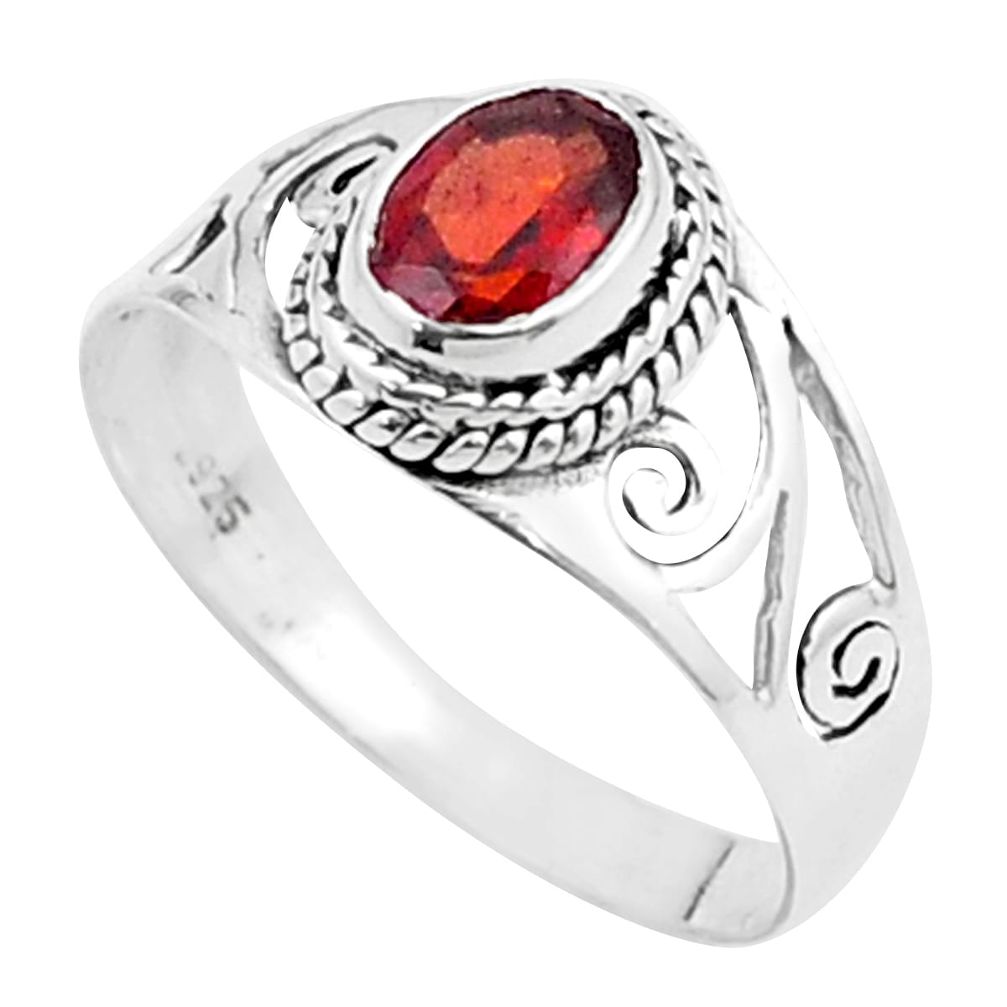 1.42cts solitaire natural red garnet 925 sterling silver ring size 7 u33824