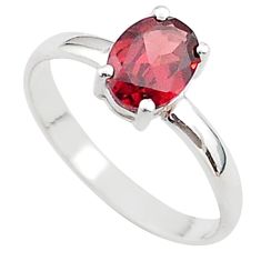 2.15cts solitaire natural red garnet 925 sterling silver ring size 8 t66786