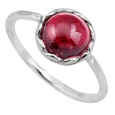 3.33cts solitaire natural red garnet 925 sterling silver ring size 8 u9138