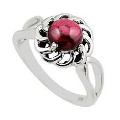 2.26cts solitaire natural red garnet 925 sterling silver ring size 8 y88178