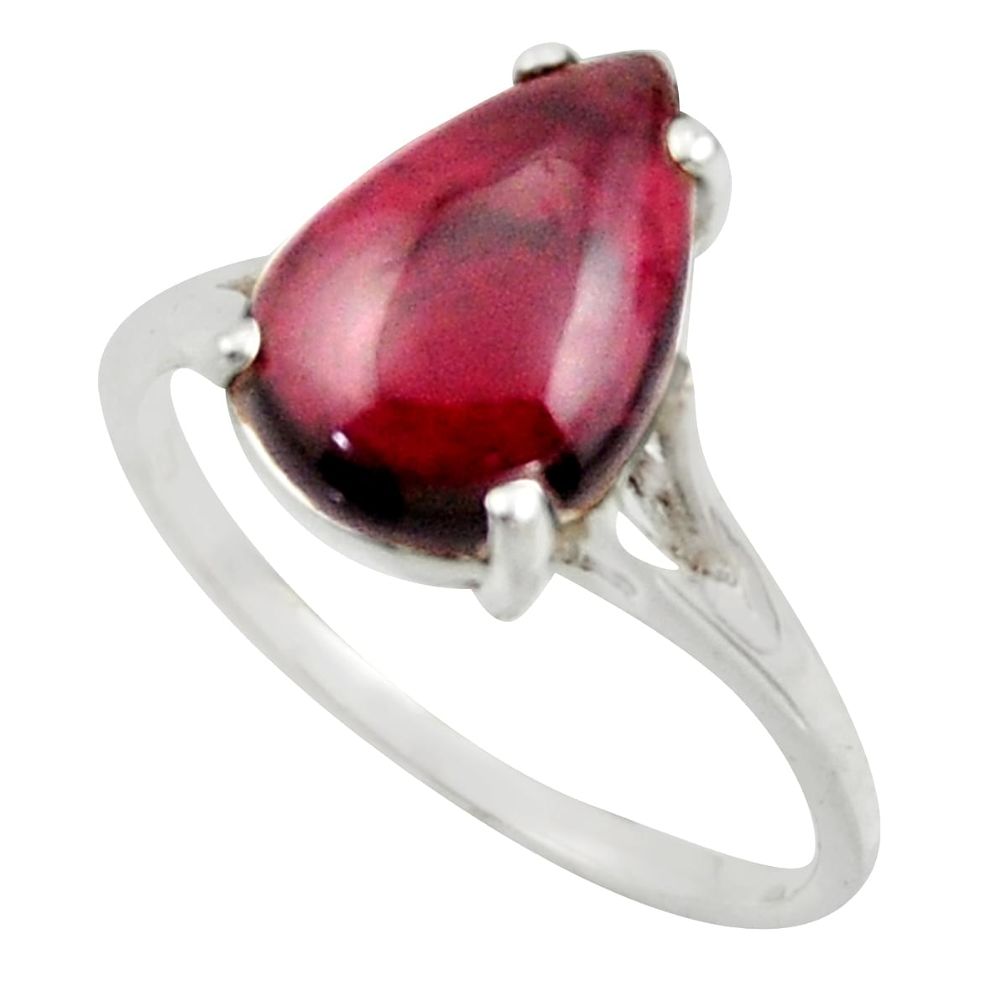 5.22cts solitaire natural red garnet 925 sterling silver ring size 9 r41911