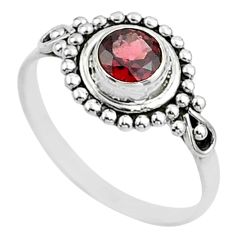 0.90cts solitaire natural red garnet 925 sterling silver ring size 9 t52001