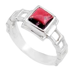 1.32cts solitaire natural red garnet 925 sterling silver ring size 7.5 t60512