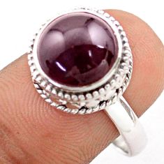 5.57cts solitaire natural red garnet 925 sterling silver ring size 8.5 t77196