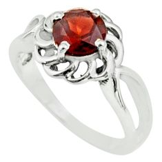 2.42cts solitaire natural red garnet 925 sterling silver ring size 8.5 t78003