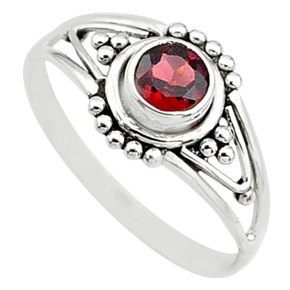 0.81cts natural cut garnet 925 silver graduation handmade ring size 8.5 t9343