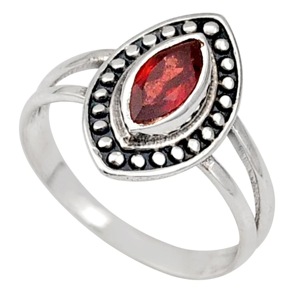 2.22cts solitaire natural red garnet 925 sterling silver ring size 7.5 u4709