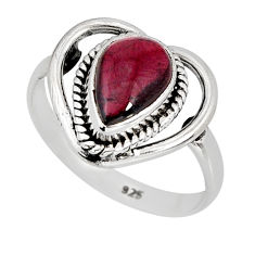2.36cts solitaire natural red garnet 925 sterling silver ring size 5.5 y79801