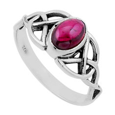 1.42cts solitaire natural red garnet oval 925 sterling silver ring size 7 n54747