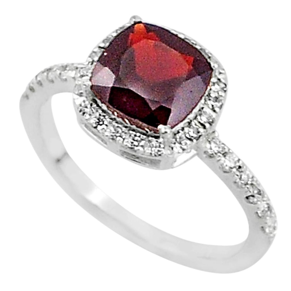 5.79cts solitaire natural red garnet topaz 925 sterling silver ring size 8 t7323