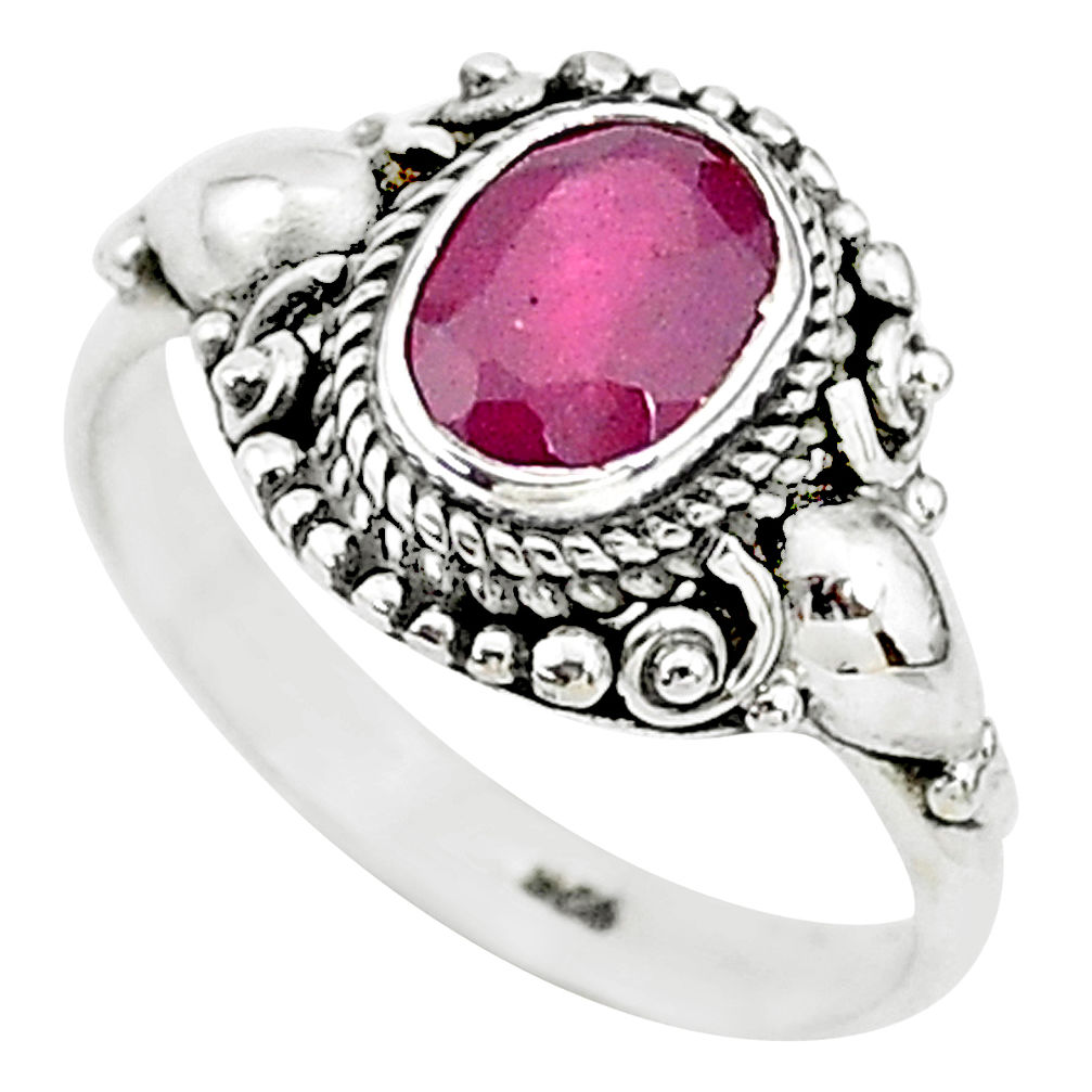 1.96cts solitaire natural red ruby 925 sterling silver ring jewelry size 7 t5345