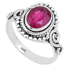1.39cts solitaire natural red ruby 925 sterling silver ring size 5 u19585