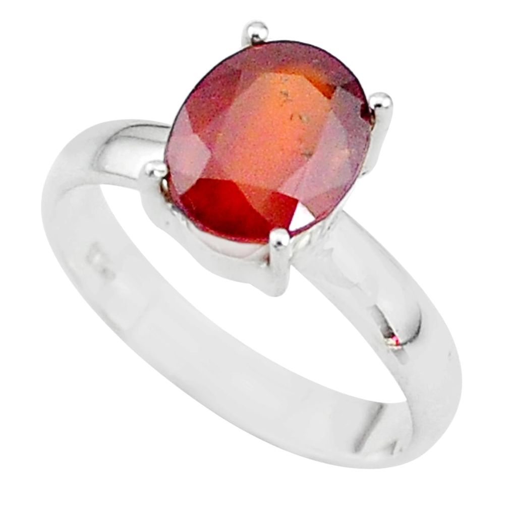 3.99cts solitaire natural red ruby 925 sterling silver ring size 8.5 t10552