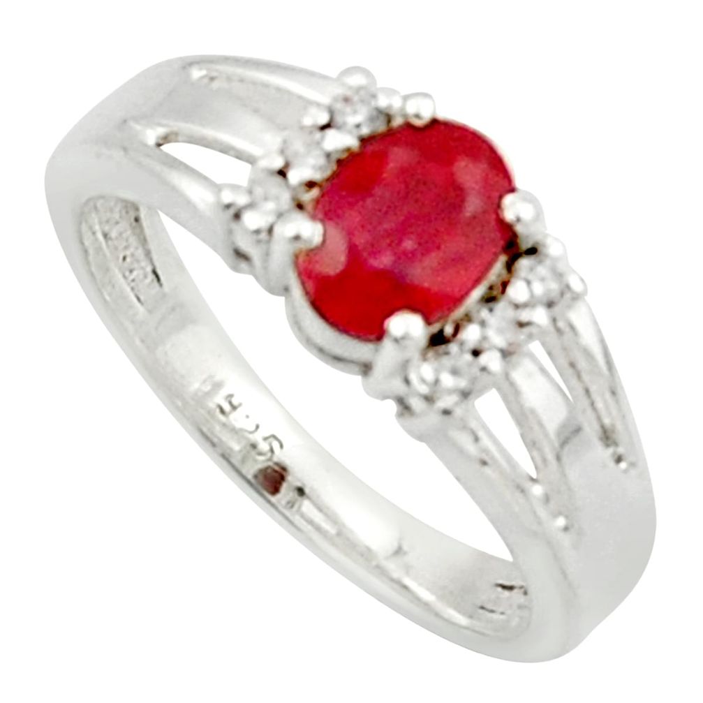 2.09cts solitaire natural red ruby topaz 925 sterling silver ring size 7 r40785