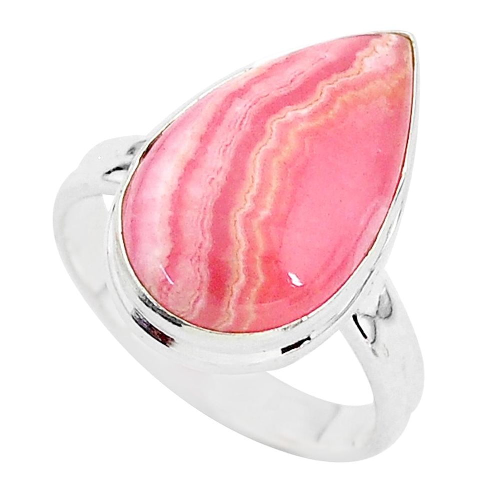 11.66cts solitaire natural rhodochrosite inca rose 925 silver ring size 9 t3474