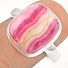 7.91cts solitaire natural rhodochrosite inca rose 925 silver ring size 9 u29763