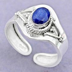 1.39cts solitaire natural sapphire 925 silver adjustable ring size 8.5 t32149