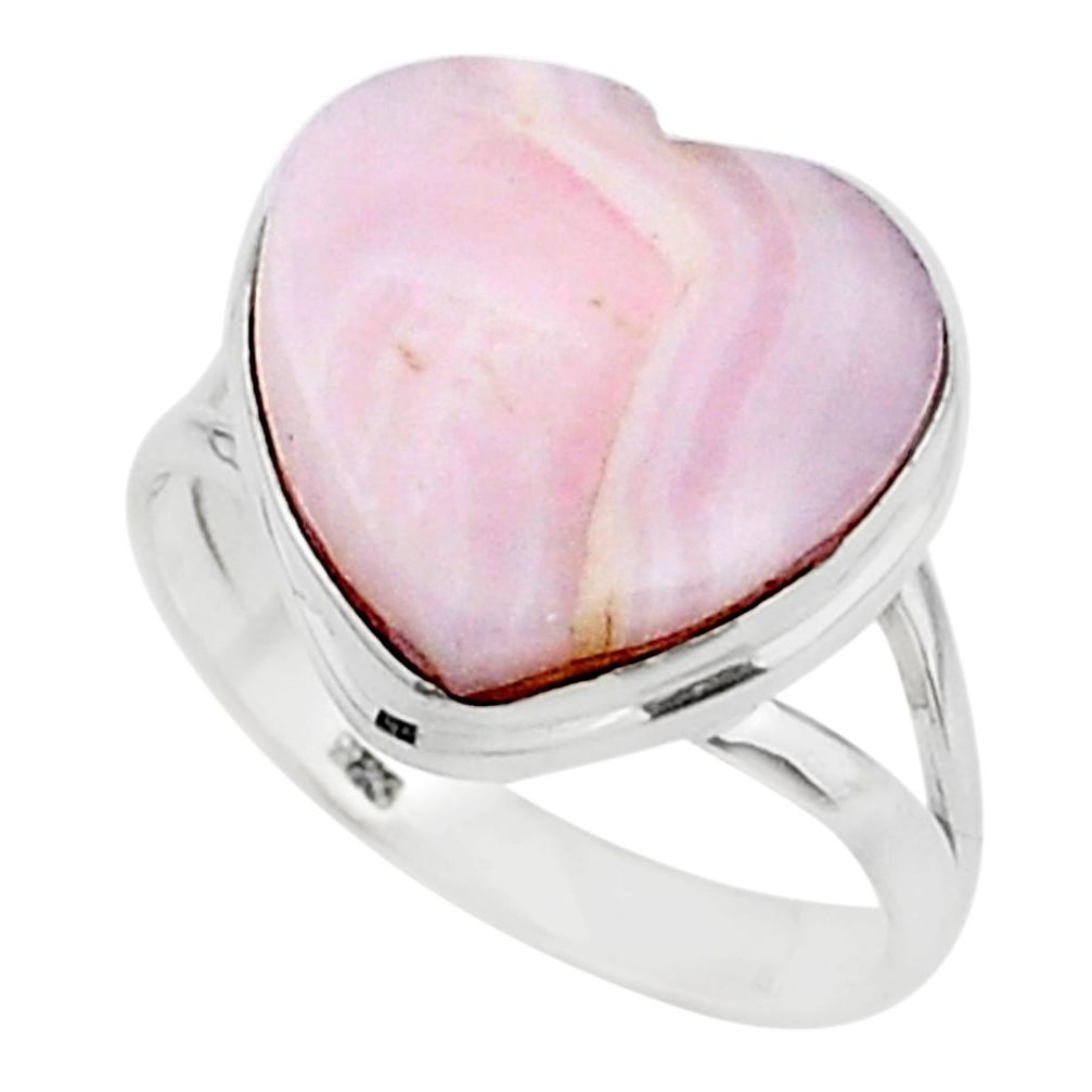 Solitaire natural scolecite high vibration crystal 925 silver ring size 8 t15592