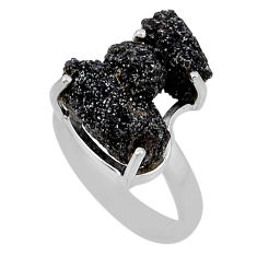 7.89cts solitaire natural seraphinite in quartz 925 silver ring size 7.5 n31391