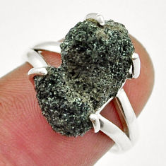 8.75cts solitaire natural seraphinite in quartz 925 silver ring size 7 y30858