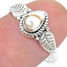0.91cts solitaire natural shiva eye 925 silver deltoid leaf ring size 8 u51625