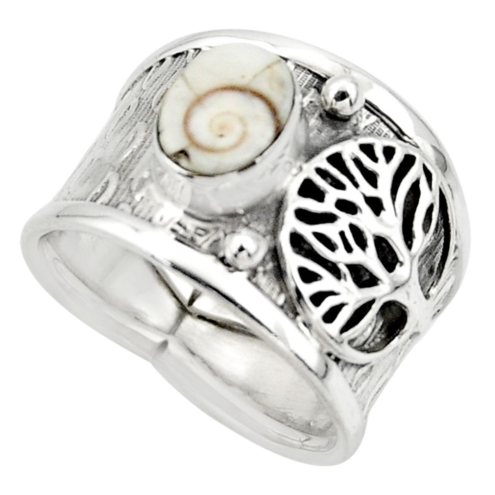 2.19cts solitaire natural shiva eye 925 silver tree of life ring size 8 r49882