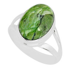 6.38cts solitaire natural swiss imperial opal oval silver ring size 7.5 y77368